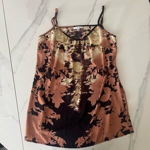 Cabi Shadow Leaf Brown Tank Top Cami Size Small